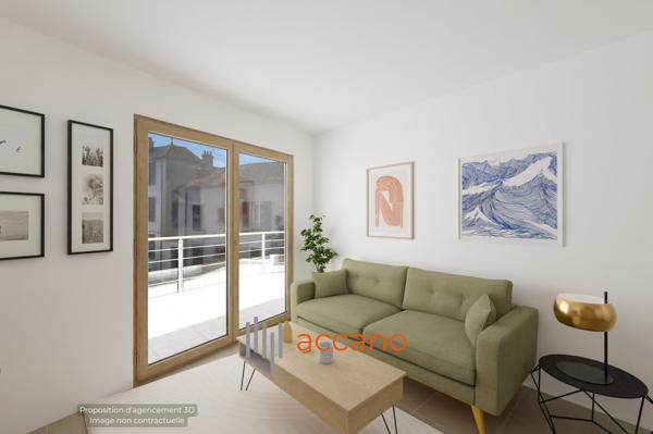 T2 avec balcon à la vue sur jardins