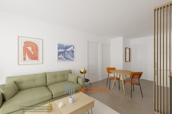 T2 avec balcon à la vue sur jardins