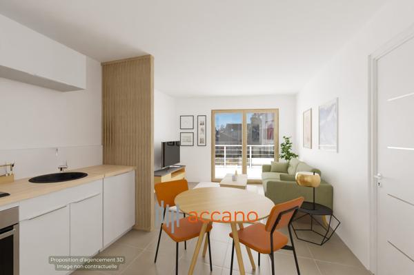T2 avec balcon à la vue sur jardins