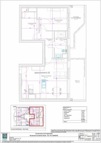 Appartement à vendre    3 pièces • 62,15 m2 Camiers