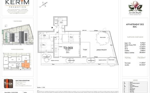 Appartement à vendre    3 pièces • 76,05 m2 Guilers
