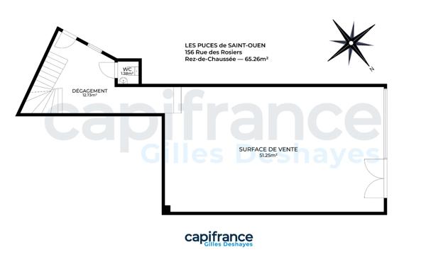 Les Puces – Marché Vernaison (Saint-Ouen) | Murs Commerciaux Libres (224.86m²)