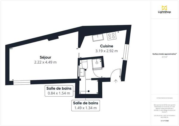 Studio très Calme et très bien placé