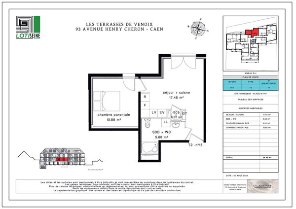 Appartement NEUF Caen 2 pièce(s) 34.45 m2