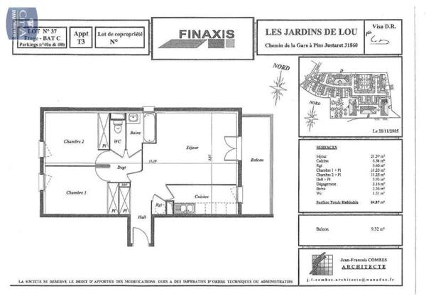 Appartement à louer 3 pièces 64.87m²