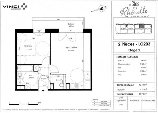 Appartement Récent T2 Secteur prisé la RHONELLE + place de Parking - Résidence Sécurisée