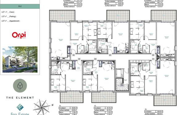 Appartement à vendre    2 pièces • 36,52 m2 Mont-Saint-Martin