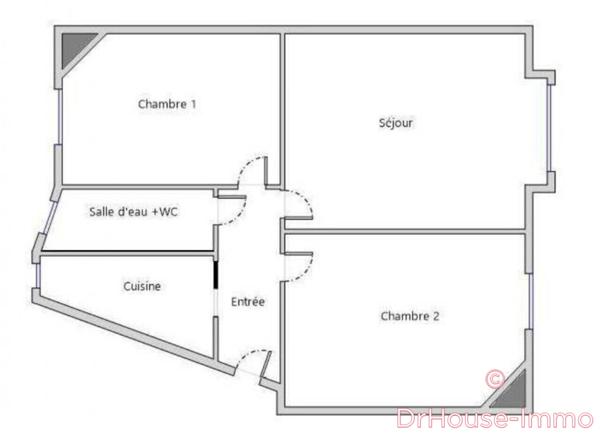 Appartement à vendre 3 pièces de 51 m²