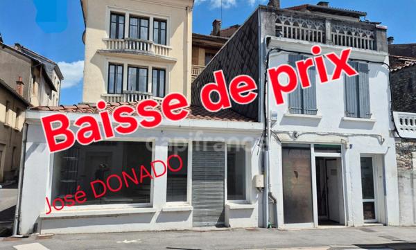 Baisse de prix Affaire à saisir: Immeuble avec Local commercial MONTREJEAU (31) surface totale 363 m2 RDC + 2 étages et 1 studio