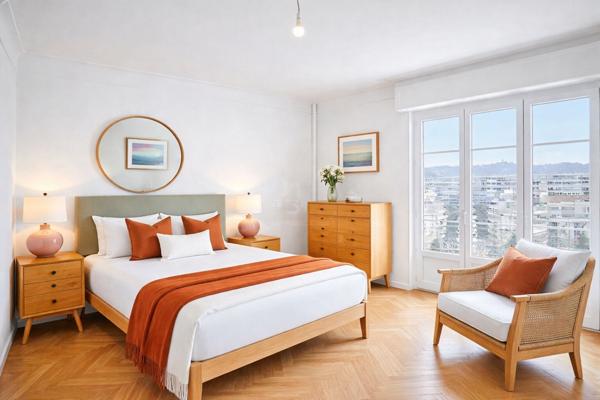 CANNES - 3P - 65 m2 - Entièrement refait - Sud - Proche mer- 2 Terrasses - Cave - Vue dégagée