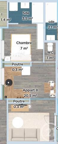 Appartement T2 à vendre  2 pièces - 23,70 m2 FOUGERES - 35