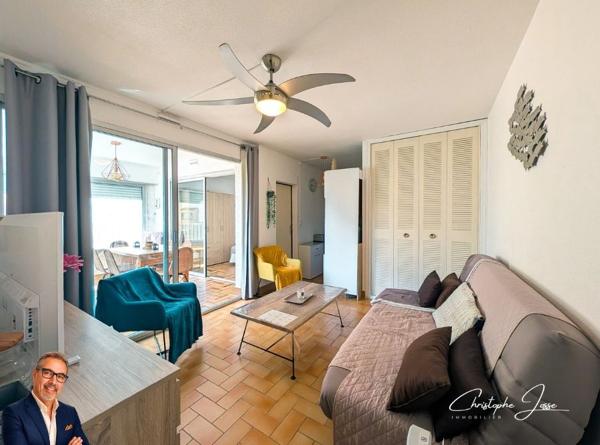 T2 vue mer avec loggia, accès direct plage et parking privé
