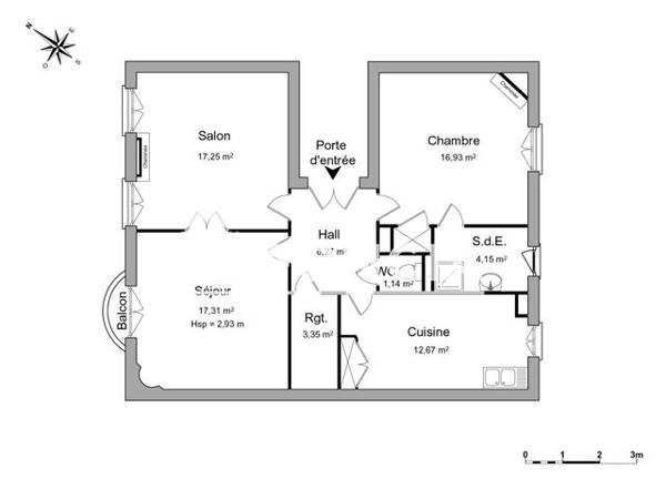 Location Appartement 3 pièces 79.07 m² - 63 AVENUE ANATOLE FRANCE Nancy 54000