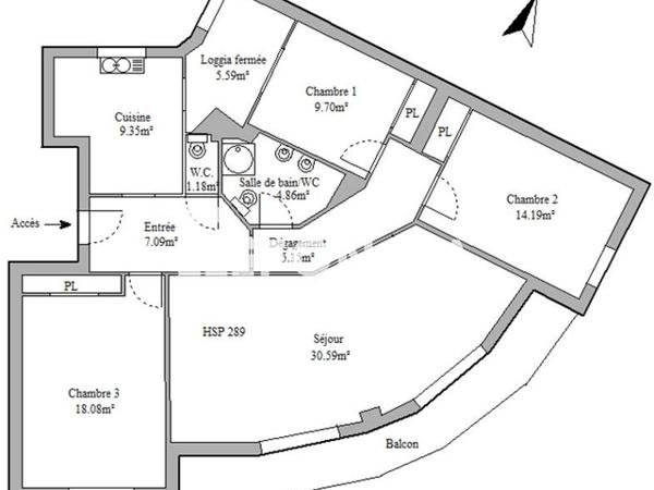 Location Appartement 4 pièces 108.05 m² - 35 AVENUE DE LA VICTOIRE DU 8 MAI 1945 Toulon 83000