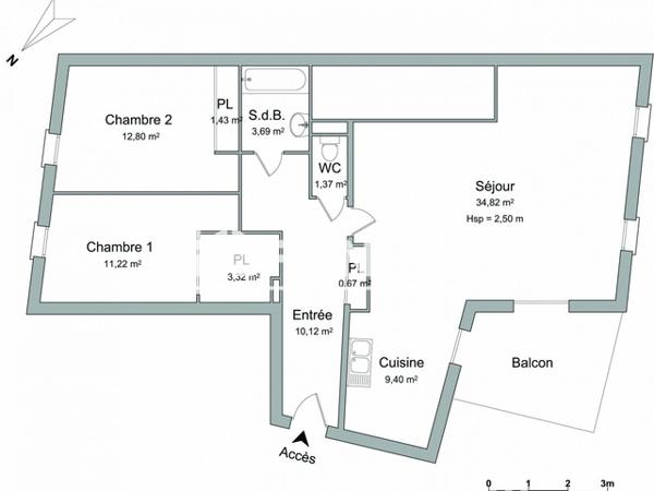 Location Appartement 3 pièces 88.84 m² - 153 AVENUE JACQUES DOUZANS Muret 31600