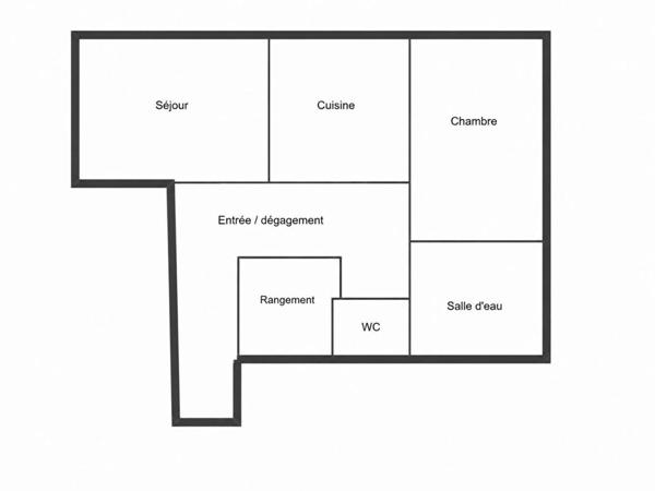 Appartement 2 pièces 46 m2 + cave