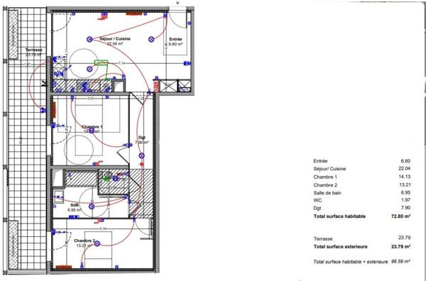 APPARTEMENT T3 NEUF AVEC VASTE TERRASSE DE 23M2