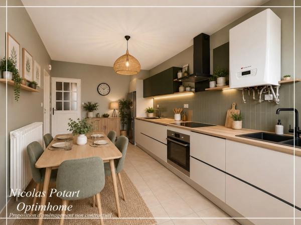 Maison 4 pièces avec cour, préau et bureau – Centre de Lacroix-Saint-Ouen