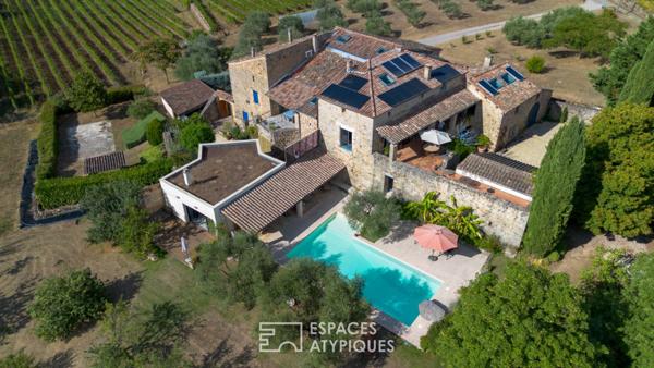 Magnanerie de charme avec vue, piscine et grand terrain arboré