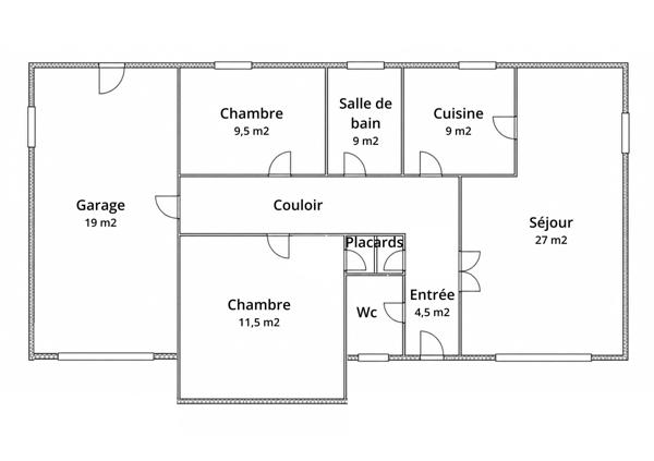 Maison 3 pièces - 73 m²