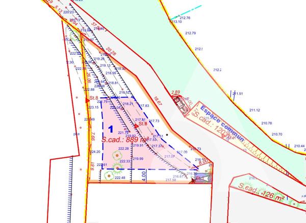 Terrain 889 m2