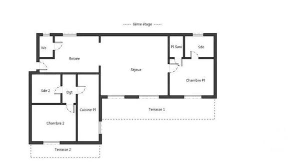 Appartement F3 à vendre  3 pièces - 65,83 m 2   PARIS  - 75018