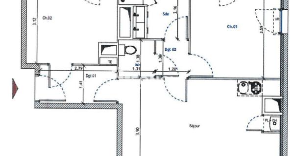 Location Appartement 3 pièces 55.94 m² - Marseille 13009