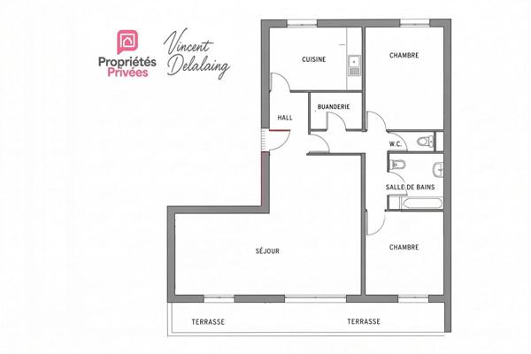 Bel appartement T3-4 avec extérieur et parking