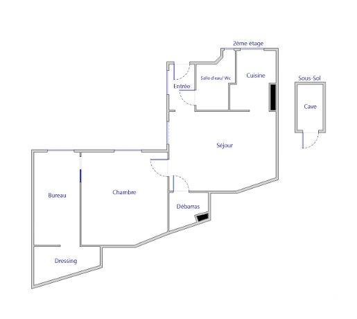 Appartement à vendre 3 pièces 43 m² Paris 18