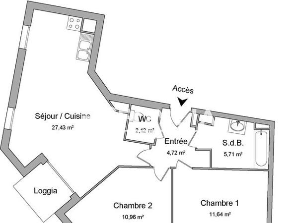 Location Appartement 3 pièces 62.58 m² - 25 RUE DES MALASSIS Vitry-sur-seine 94400