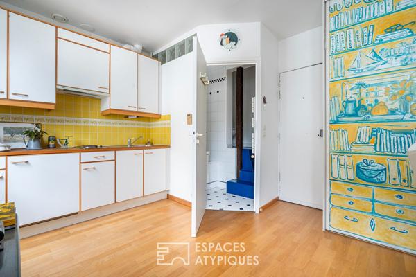 Duplex traversant au dernier étage avec appartement communiquant