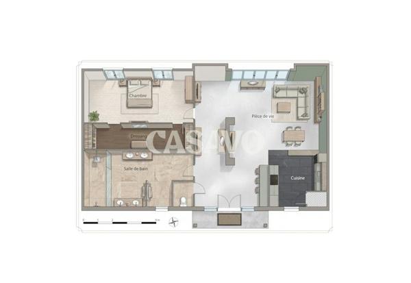 Vente Appartement 2 pièces de 50m² - 75020 Paris