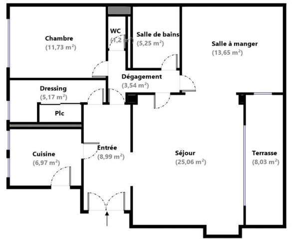 Appartement
         3 pièces
        - 82 m² 545 000 € *