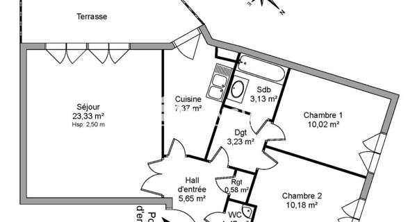 Location Appartement 3 pièces 64.96 m² - Le Plessis-robinson 92350