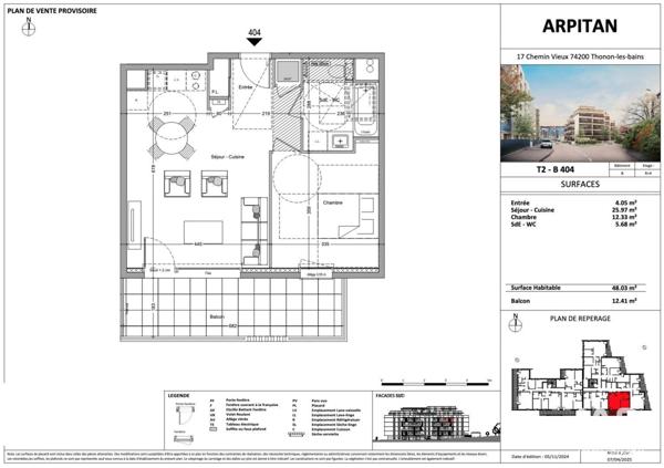 Appartement à vendre 2 pièces 48 m² Thonon-les-Bains