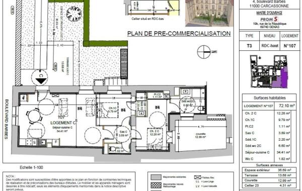 Vente Appartement P3 Carcassonne   