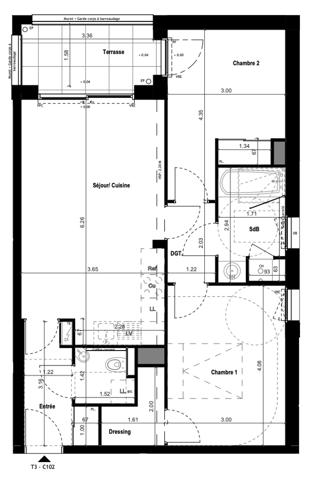 Vitré (35500) T2 avec terrasse et jardin- VITRE -