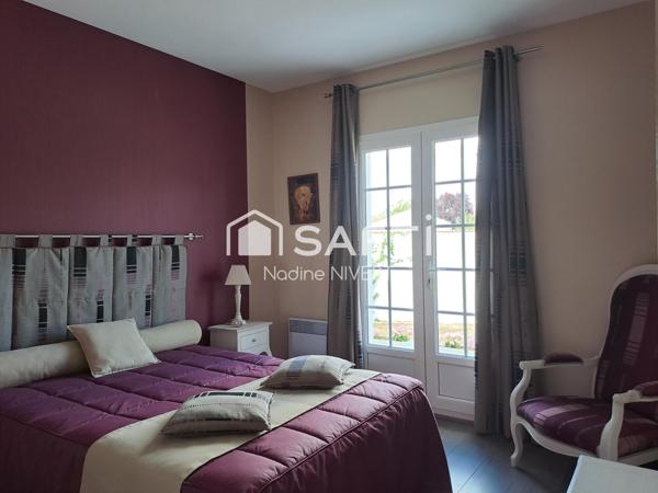 Maison 124M2 plain-pied, 3 chambres, piscine, garage double 37M2