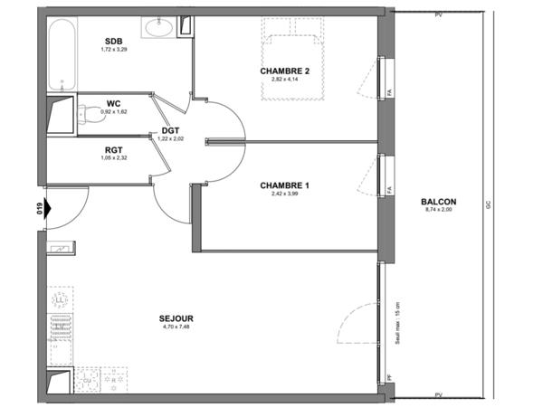 Appartement à vendre à Cholet (49300) - Maine-et-Loire