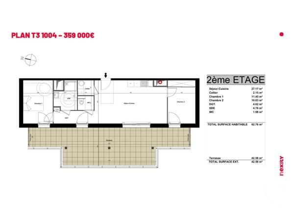Appartement F3 à vendre  3 pièces - 62,76 m 2   ST TROJAN LES BAINS  - 17