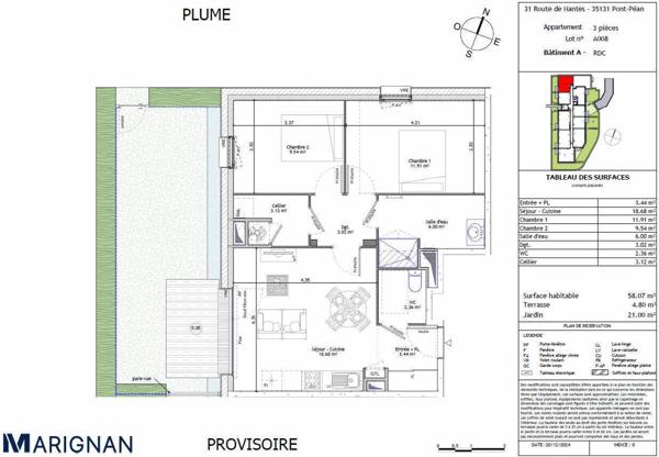 Appartement 3 pièces - 35131 Pont-Péan