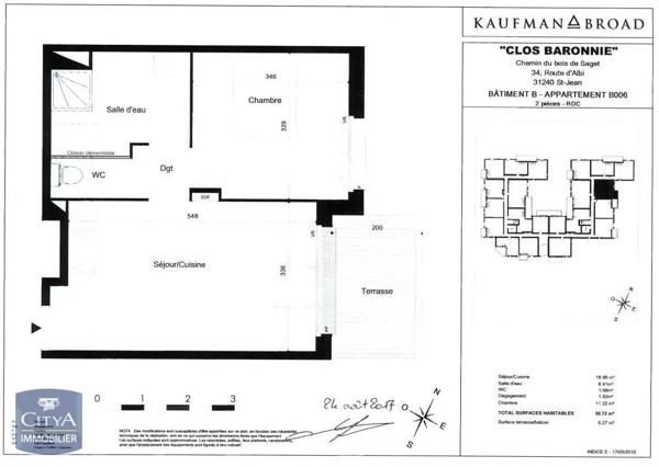 Appartement à louer 2 pièces 39.75m² Saint-Jean (31240)