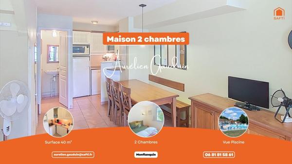 Résidence de vacances dans un parc verdoyant, avec grande piscine chauffée et lac.