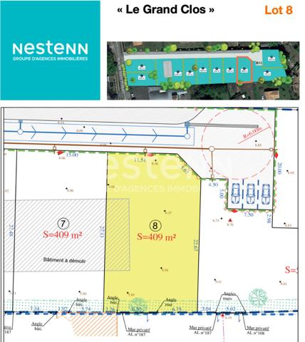 Terrain viabilisé, au calme, bourg de la Chevroliere