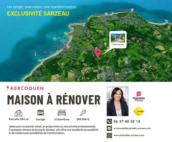 Maison à rénover à 3 minutes du bourg de Sarzeau - potentiel de transformation professionnelle