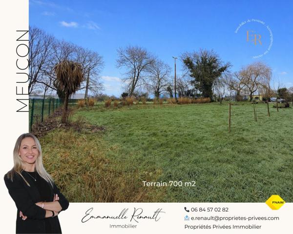 NOUVEAU Terrain à bâtir de 700 m² à Meucon, 400m de l'Eglise, EXCLUSIVITE