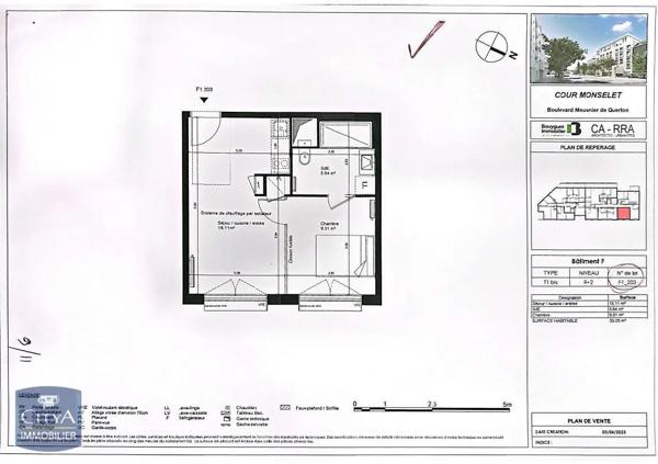 Appartement à louer 2 pièces 33.05m²