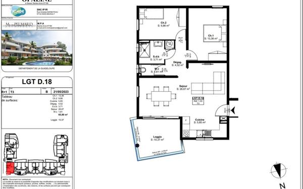 Appartement à vendre    3 pièces • 90,36 m2 Sainte-Anne