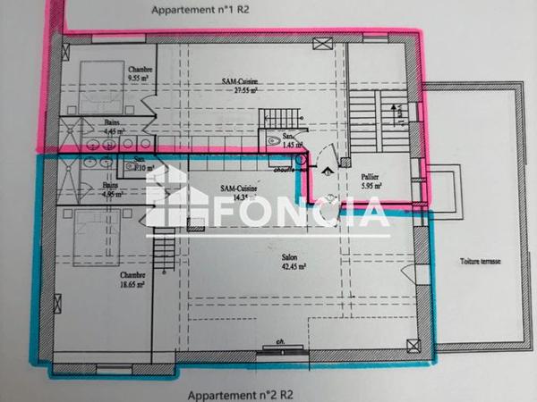 À vendre Appartement 3 pièces 91 m² - Charlieu 42190