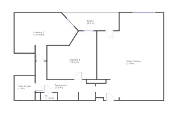 Appartement à louer    3 pièces • 67,10 m2 Montreuil